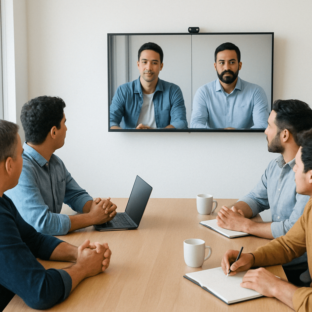 جلسات ترکیبی در فضای روشن و حرفهای کاری